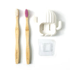 Wall Mounted Toothbrush Holder Set – Hygienic Bamboo Brushes