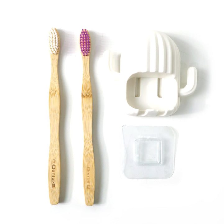 Wall Mounted Toothbrush Holder Set – Hygienic Bamboo Brushes
