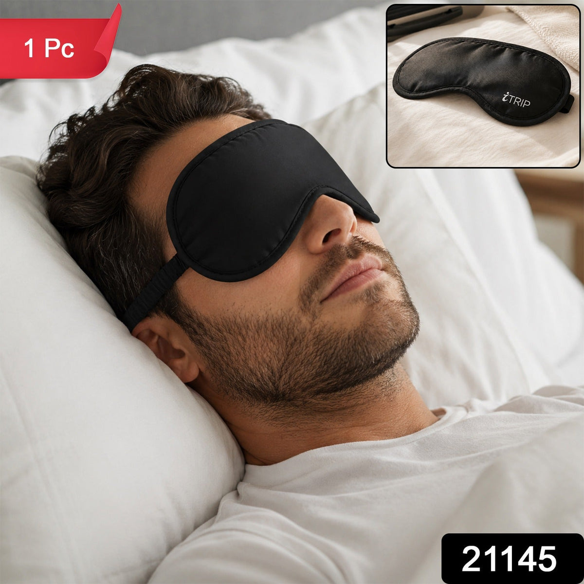 Men Sleeping Eye Mask Light Blocking Soft Adjustable For Sleep Travel