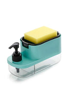 SELL ON 3 IN 1 HAND WASH & DISH SOAP DISPENSER WITH SPONGE HOLDER, Plastic, 1000 ml