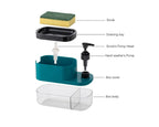 SELL ON 3 IN 1 HAND WASH & DISH SOAP DISPENSER WITH SPONGE HOLDER, Plastic, 1000 ml